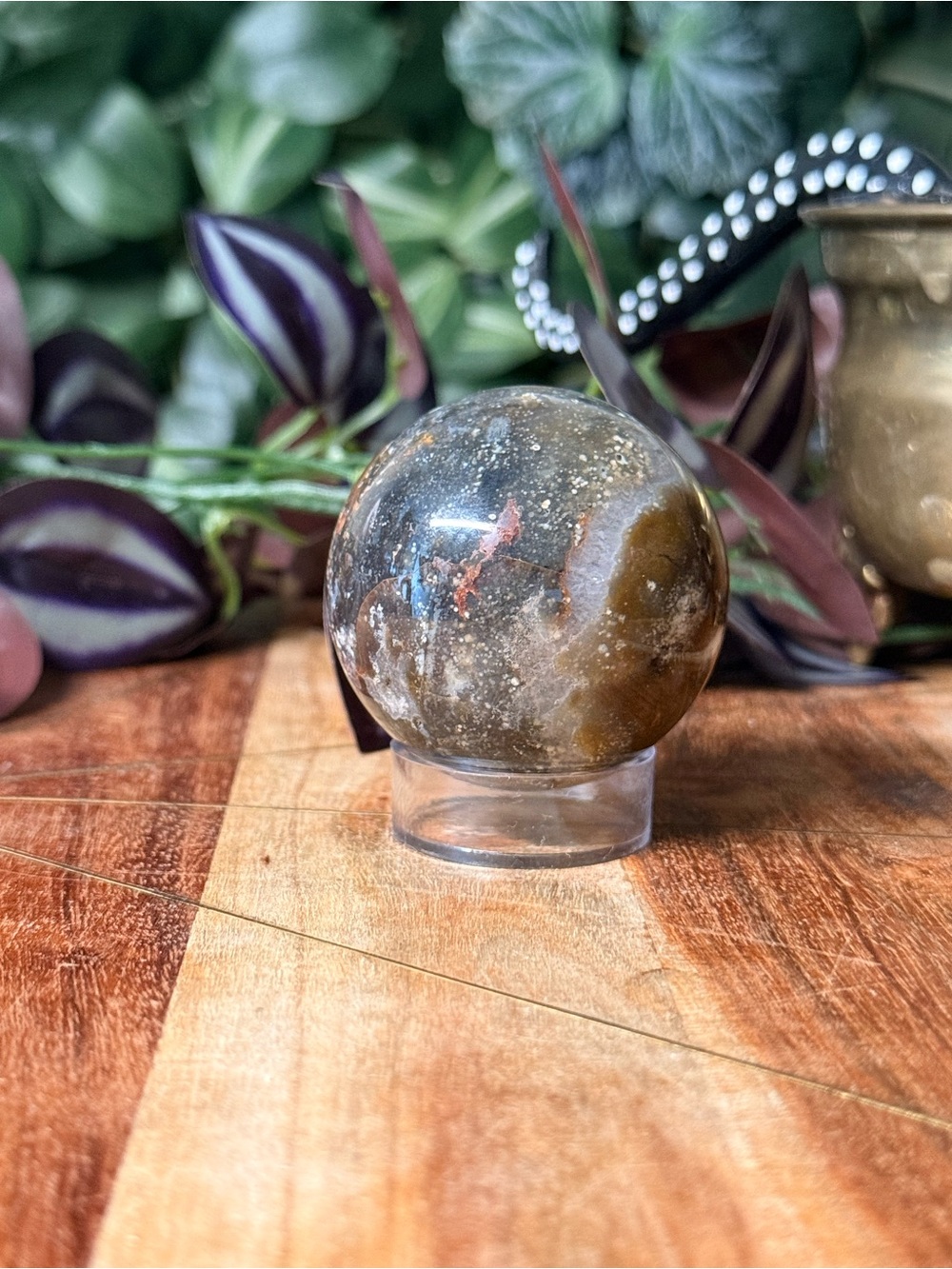 Starry sky agate sphere - Picture 2 of 7